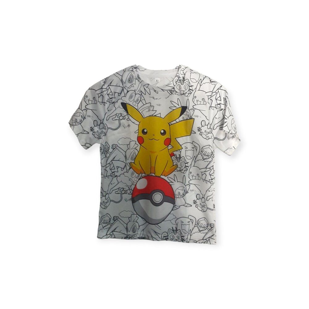 Pikachu Pokemon Pokeball White Shirt